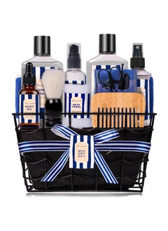 ArioseMonde Valentines Day Gifts for Men Bath and Body Gift Sets for Men with 10 Pcs Cedar  Bergamot Spa Gifts for Men Bath Sets Includes Shower Gel Bubble Bath Body Mist Perfect Fathers Day Gifts for Men 