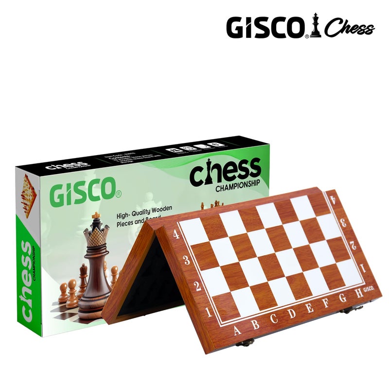 GISCO Wooden Non-Magnetic Handcrafted Foldable Chess Board Set with Wooden Pieces for Kids and Adults | Suitable for Travel | Indoor & Outdoor Board Games (15x15 inches Premium) - Image 4