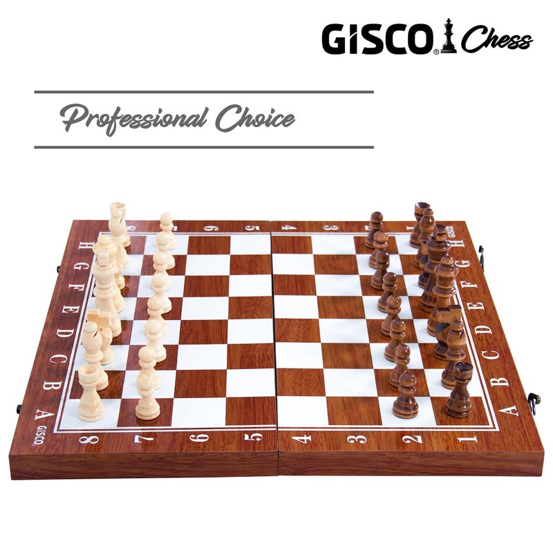 GISCO Wooden Non-Magnetic Handcrafted Foldable Chess Board Set with Wooden Pieces for Kids and Adults | Suitable for Travel | Indoor & Outdoor Board Games (15x15 inches Premium) - Image 3