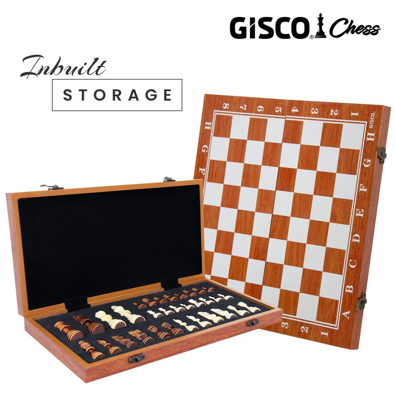 GISCO Wooden Non-Magnetic Handcrafted Foldable Chess Board Set with Wooden Pieces for Kids and Adults | Suitable for Travel | Indoor & Outdoor Board Games (15x15 inches Premium) - Image 5