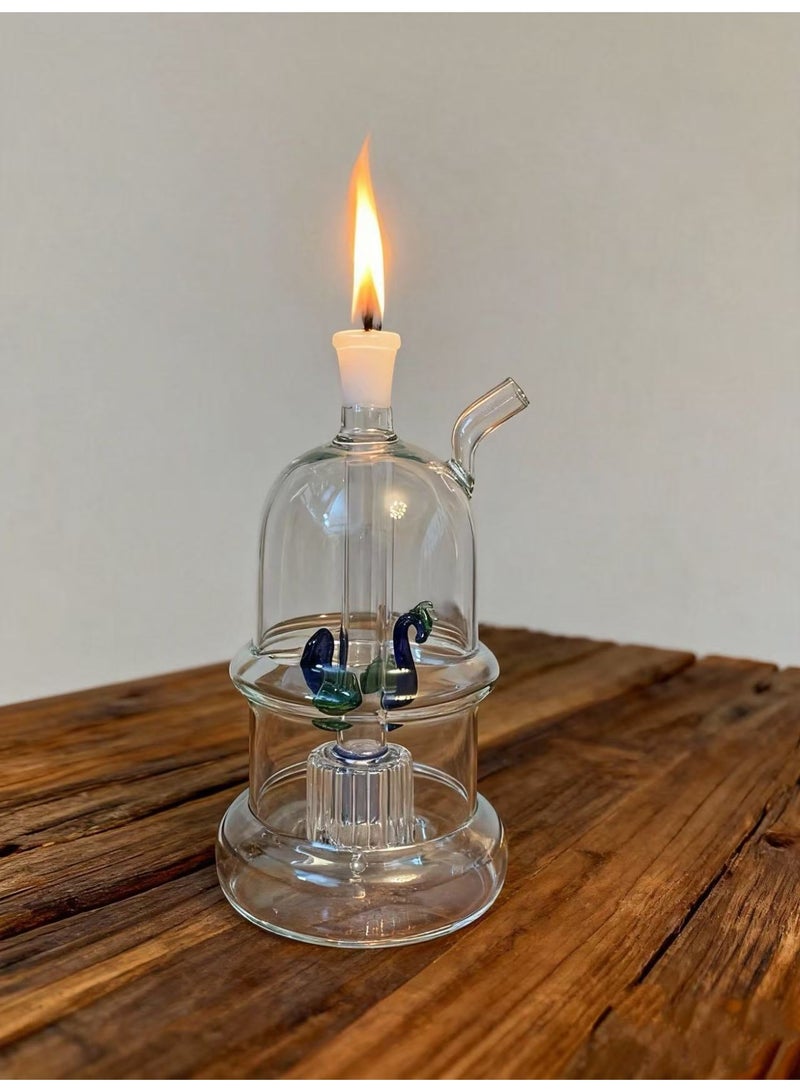 شيانغ مي مصباح زيت زجاجي ممتاز مقاوم للحرارة، زجاجة مزهرية زجاجية مصنوعة من مادة البورسليكات عالية الجودة للاستخدام طويل الأمد، مزهرية زجاجية شفافة (لون عشوائي) - Image 3