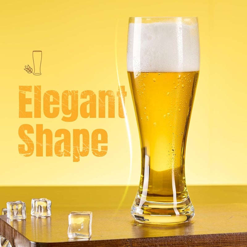 PARACITY Beer Glasses, Pint Glasses Set of 2, Pilsner Wheat Beer Glasses, Glasses Drinking Set, Glassware Gift for Men (19 oz) - Image 3