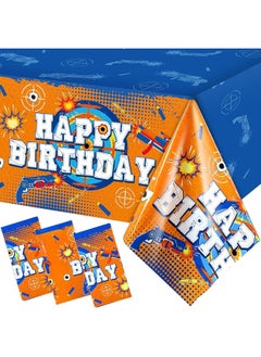 Tatuo Dart Battle Tablecloth Dart Battle Table Cover Gun Game Themed Rectangle Plastic Table Cover Dart Battle Party Supply for Gunfight Game Theme Party Birthday Party, 54 x 108 Inches (3 Pieces)  - Image 1
