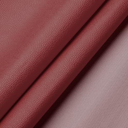 SOTISI Vinyl Fabric Marine Faux Leather Upholstery for Upholstery Crafts DIY Sewings Sofa Handbag Earrings Hair Bows Decorations Wine Red 54 x 12 inch 1FT - Image 1