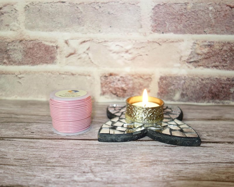 cords craft 2mm Round Leather Cord for Jewelry Making Bracelets Beading Work Hobby, and DIY Craft (Regular Shiny Baby Pink, 21.87 Yards) | Round Leather String - Image 4