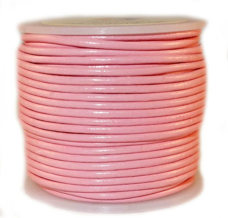cords craft 2mm Round Leather Cord for Jewelry Making Bracelets Beading Work Hobby, and DIY Craft (Regular Shiny Baby Pink, 21.87 Yards) | Round Leather String - Image 2