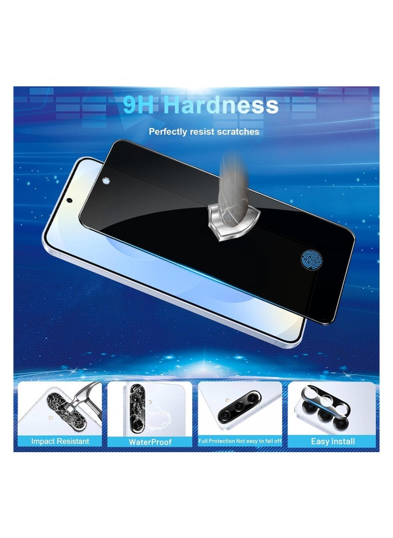 ELTRAZONE Galaxy S25 Privacy Screen Protector, 2 Pack Privacy Tempered Film with 2 Pack Camera Lens Tempered Glass, High Clarity, Anti-Spy Protection for Samsung S25 5G Screen Protector - Image 3