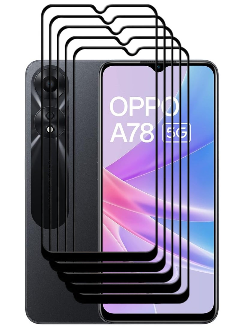 ACLIX 5 Pieces Antistatic ESD Dustproof Premium Quality High Definition Tempered Glass Screen Protector Designed For Oppo A78 - Image 1
