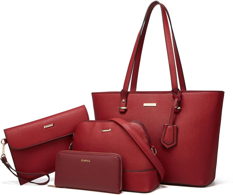 YTL Women Fashion Handbags Wallet Tote Bag Shoulder Bag Top Handle Satchel Purse Set 4pcs - Image 1