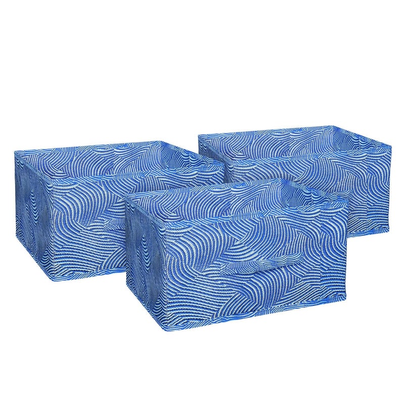 Kuber Industries Kuber Industries Laheriya Print Non Woven Fabric 3Replacement Drawer Storage And Cloth Organizer Unit For Closet BlueKubmart15988 Clothing  - Image 1