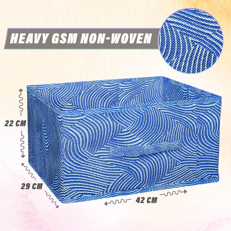 Kuber Industries Kuber Industries Laheriya Print Non Woven Fabric 3Replacement Drawer Storage And Cloth Organizer Unit For Closet BlueKubmart15988 Clothing  - Image 3