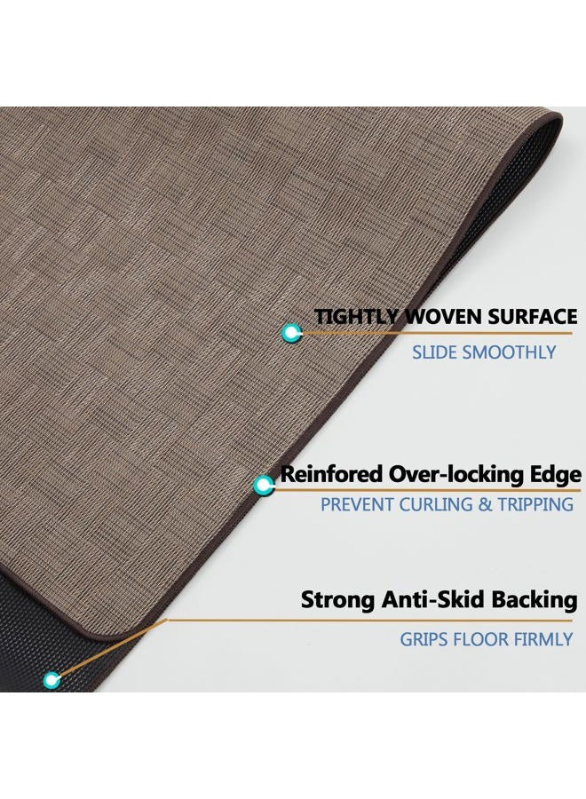 RccugmatS Chair Mat for Hardwood & Tile Floor, 36" x 48" Heavy Duty Office Chair Mat for Rolling Chairs, Anti Slip, Non-Curve, Floor Protector for Home Office, Brown Square - Image 3