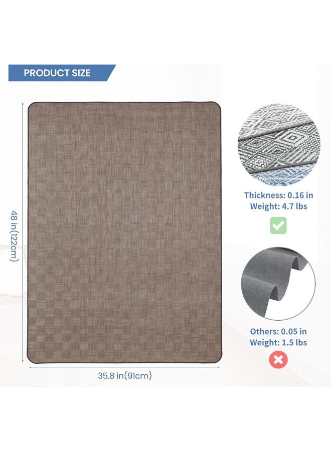 RccugmatS Chair Mat for Hardwood & Tile Floor, 36" x 48" Heavy Duty Office Chair Mat for Rolling Chairs, Anti Slip, Non-Curve, Floor Protector for Home Office, Brown Square - Image 2