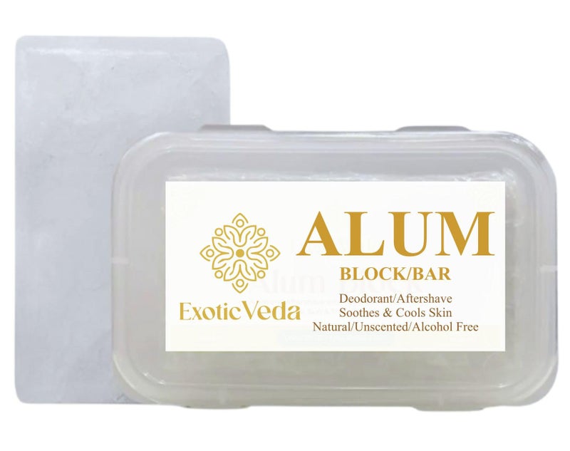 Exotic Veda 100 Pure Alum Block Natural Deodorant Aftershave Soothes Razor Burn ShavingSkin Irritation FitkariAlum Stone Rich AstringentEasy to UseNonStaining Unscented Alcoholfree
