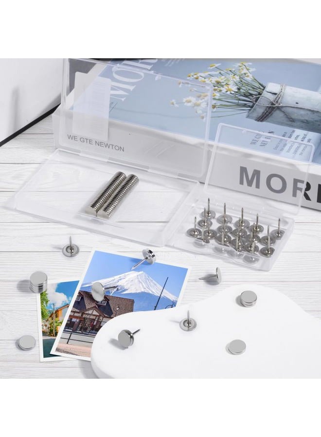 rhinocats Magnetic Push Pins, 30 Sets Magnet Thumbtack for Wall Bulletin Board Strong Decorative Pushpins Clip for Map Picture Hanging Kit Poster Holder - Image 5