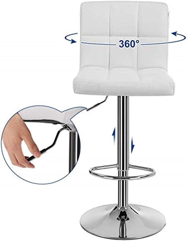 LANNY PU Leather Bar Stool 2-Pieces Set, White - Image 4