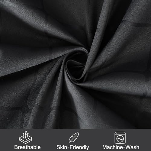 Filymore 300 TC Microfiber Solid Embossed Check Double/King Size Bedsheet with 2 Pillow Covers (90x95 Inches) – Soft, Durable Dark Grey Single Color Bedcover for Home & Hotel Use - Image 4