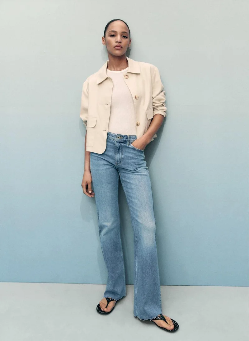مانجو Fiona flared mid-rise jeans