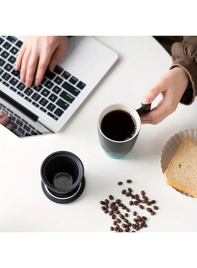 NIBEMINENT a set Handmade Ceramic Coffe/Tea Mug Large Ceramic Strainer Creative Retro Mug Traditional Tea Cup Pottery Mug Business Gift - Image 5