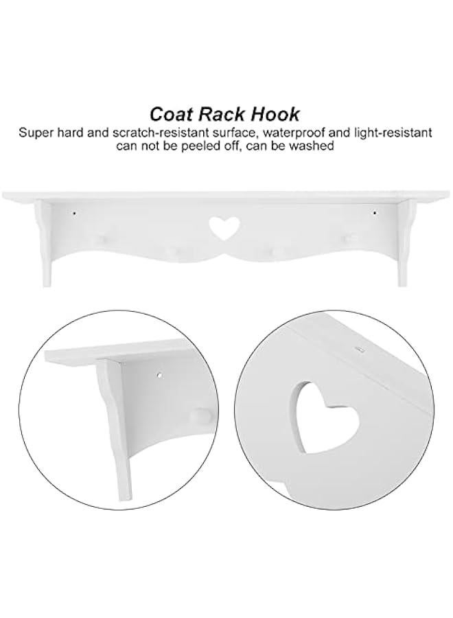 Hollow Wall Shelf, One Character White Carved Wall Hanging Hollow Wall Shelf Wall Decoration Clothes Hat Rack Hooks Coat Rack Hook with Super Hard Scratch - Image 5