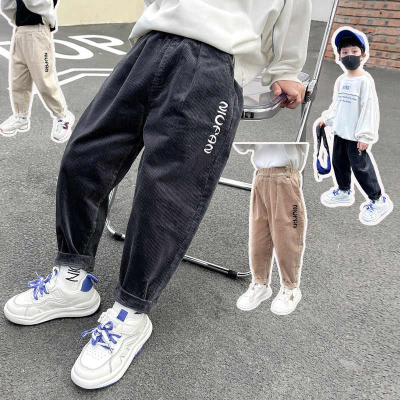 Children'S Clothing New All-Match Children'S Pants Boys' Knitted Pants Medium And Large Children'S Trousers Boys' Jeans Outer Wear - Image 4