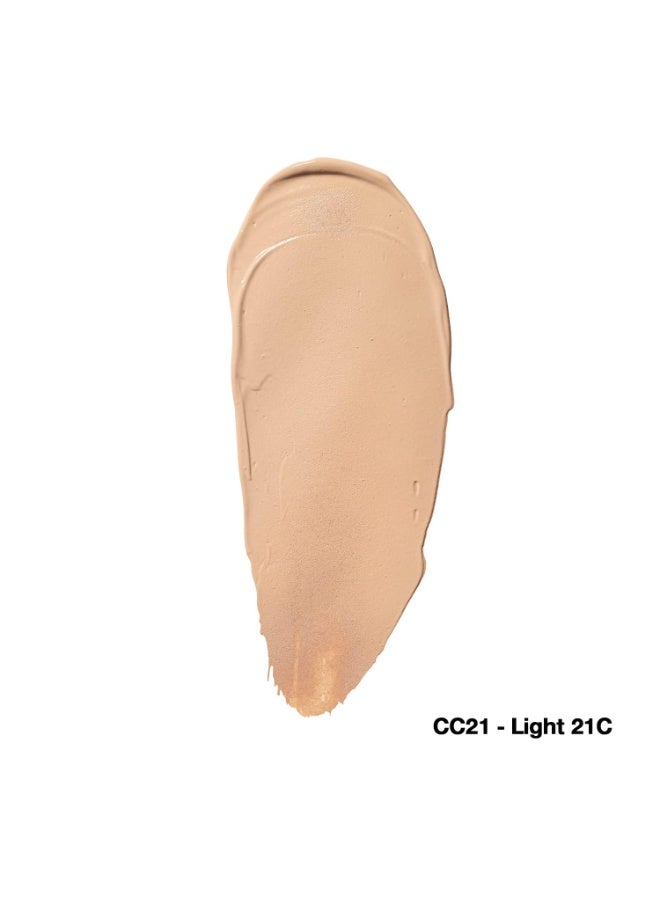 بالاديو كريم CC مصحح اللون بتركيبة تغطية كاملة – خالٍ من الزيوت مع الببتيدات وفيتامين C – لتصحيح الاحمرار وتوحيد لون البشرة – تغطية قابلة للبناء – لايت 21C - Image 2