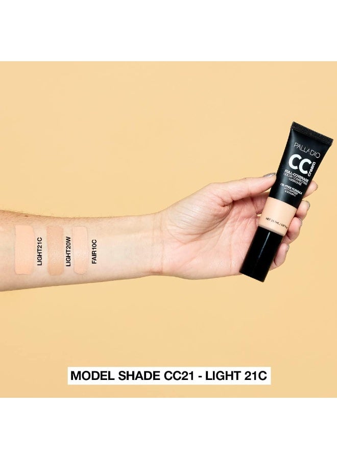 بالاديو كريم CC مصحح اللون بتركيبة تغطية كاملة – خالٍ من الزيوت مع الببتيدات وفيتامين C – لتصحيح الاحمرار وتوحيد لون البشرة – تغطية قابلة للبناء – لايت 21C - Image 3