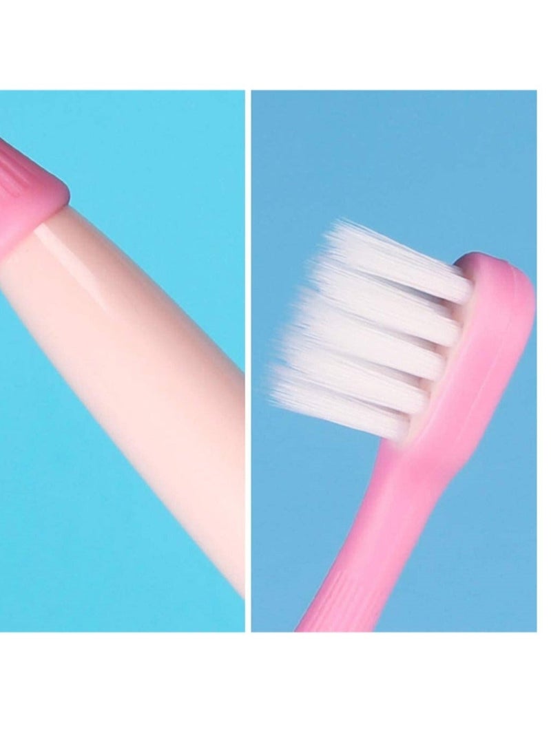 Captaintech 6 Packs Kids Soft Toothbrush Silicone Head Mushroom Oral Care Brush Teeth Cleaning Tool Training Brush Extra Soft Bristles Toddler Toothbrush for 1 - 3 Years Old Random Color - Image 4