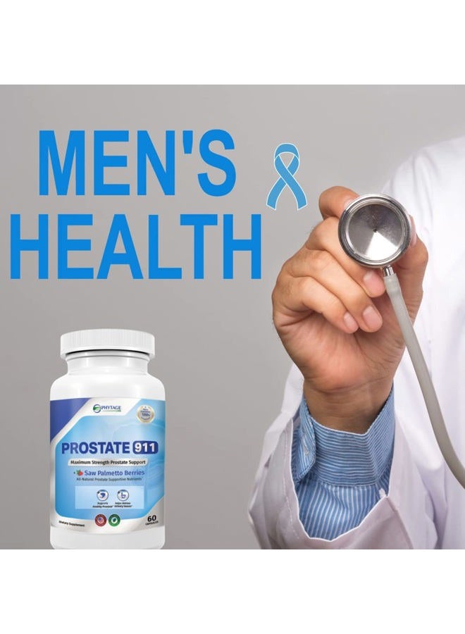 Phytage Labs Prostate 911 Men's Health Supplement - Saw Palmetto Support Prostate Function(60 Capsules) - Image 5