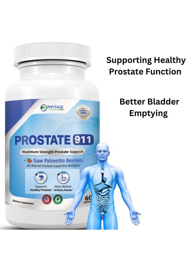 Phytage Labs Prostate 911 Men's Health Supplement - Saw Palmetto Support Prostate Function(60 Capsules) - Image 4