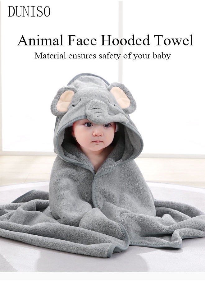 DUNISO Baby Bath Towels Newborn Hooded Baby Towel Ultra Absorbent and Soft Cotton Hooded Washcloth for Baby Toddler Infant Unisex Hooded Baby Bath Towel  - Image 1