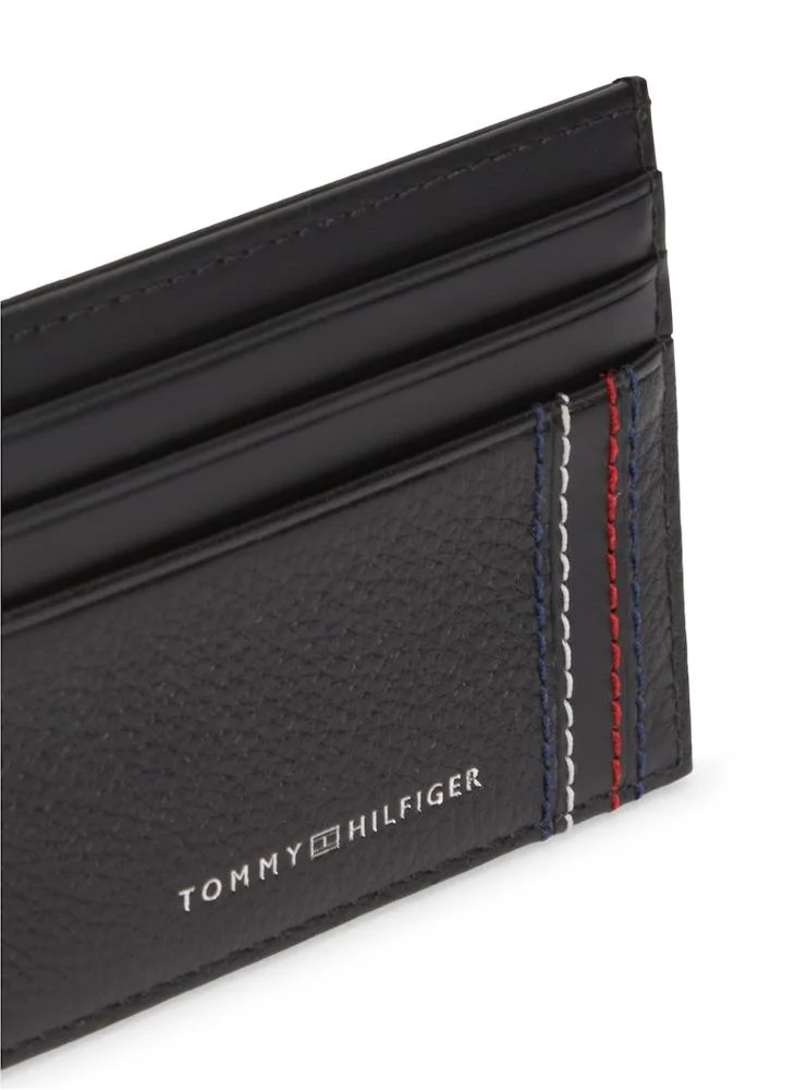 Tommy Hilfiger Black Logo Leather Credit Card Holder for Men | Best Price UAE