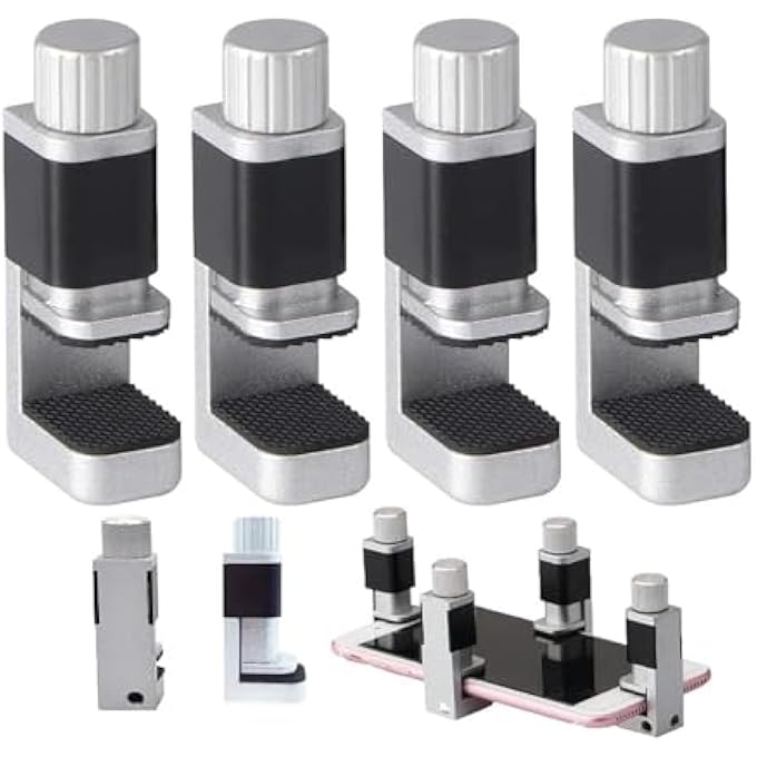 rayihni 4PCS PHONE REPAIR CLAMPS, ADJUSTABLE CELLPHONE SCREEN REFURBISH TOOLS, SCREEN FASTENING CLAMPS SECURING CLIP FIXTURE TOOLS, COMPATIBLE FOR IPAD, LAPTOPS, TABLETS, LCD SCREEN - Image 1