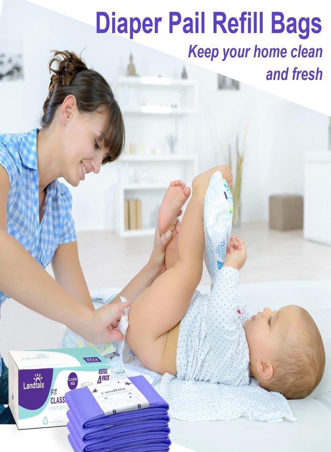 Landtaix Diaper Pail Refill Bags Fits Dekor Classic 4 Pack for 2772 Diapers - Image 5