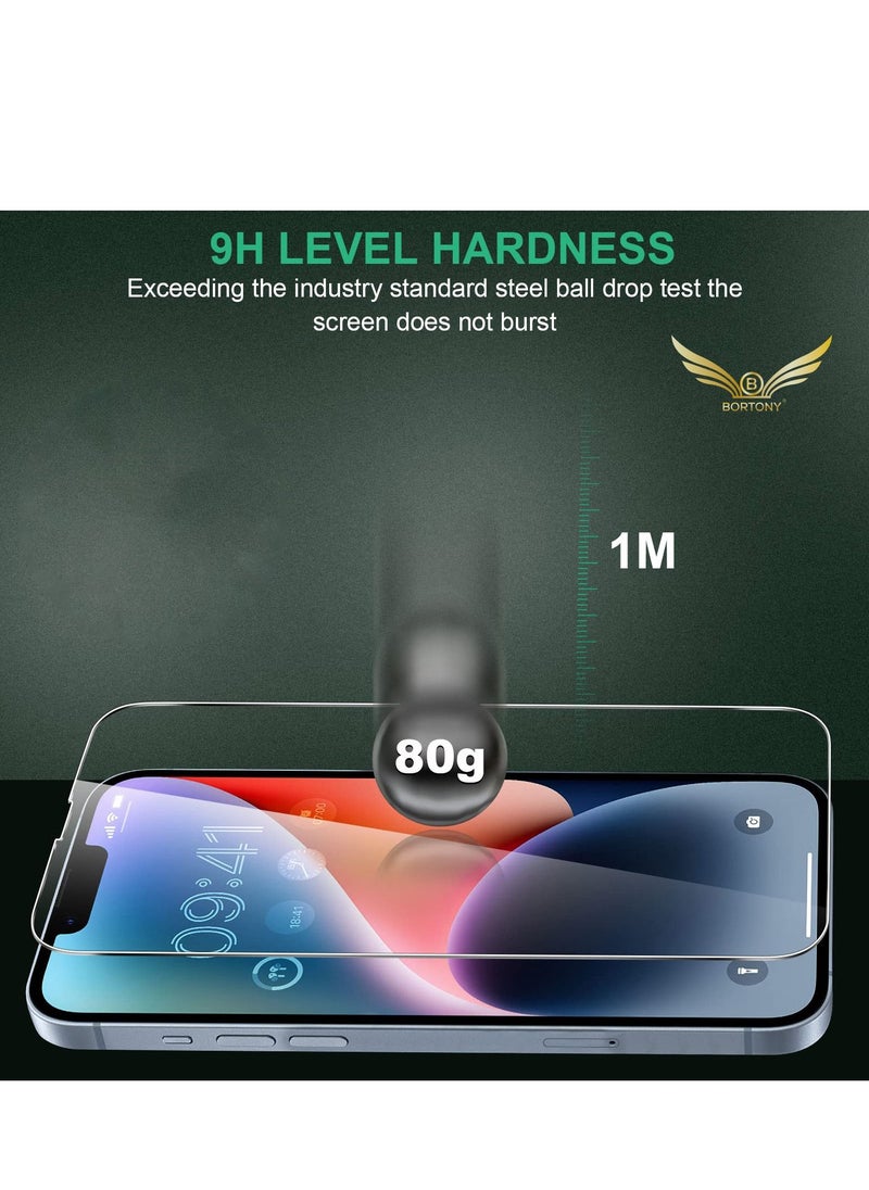 BORTONY Pack of 2 Screen Protector Compatible with 14 Plus/13 Pro Max 6.7" Tempered Glass 9H Hardness [HD Clear] [Anti-Scratch] [Bubble Free] For Apple iPhone 14 Plus/13 Pro Max  - Image 2