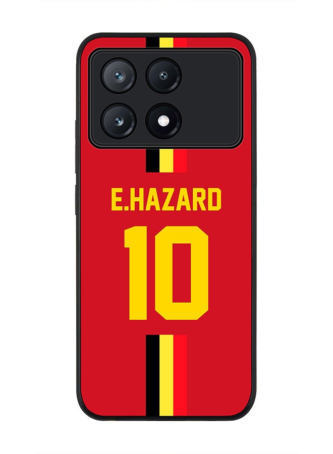 Stylizedd Rugged Black Edge Case for Xiaomi Poco X6 Pro, Slim fit Case Thin Cover -  Football Team - Belgium, Player Name - E.Hazard - Image 1
