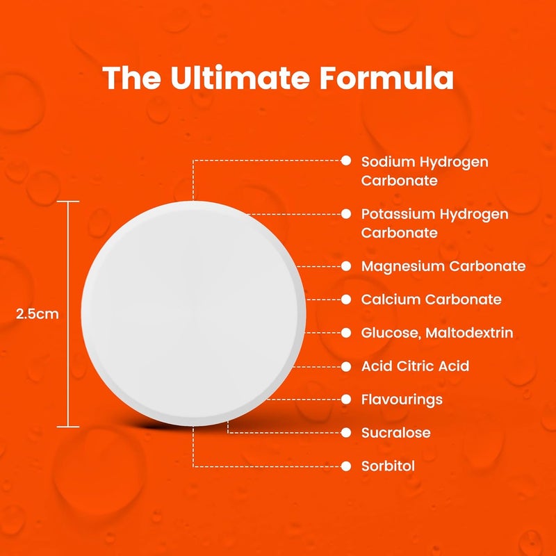 Precision Hydration أقراص الإلكتروليت للترطيب بدقة متعددة القوة أقراص فوارة للترطيب تحارب التشنجات منخفضة السعرات خالية من الغلوتين مناسبة للنباتيين 1 أنبوب 1000 ملغ ل برتقالي - Image 4