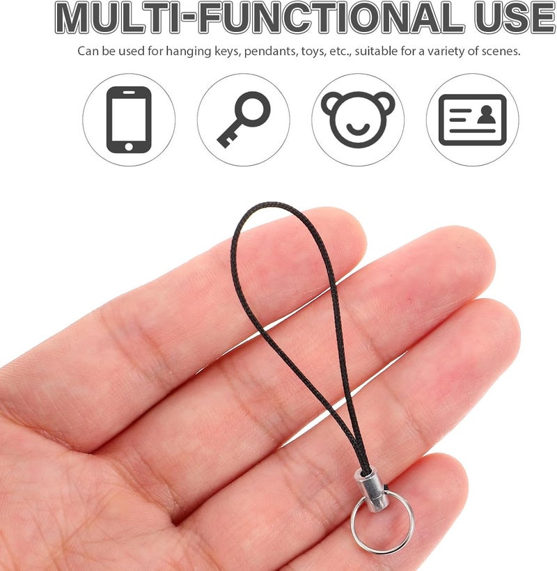 Healifty 100pcs Nylon Phone Lanyard and Key Cord Set for DIY Phone Charms and Bag Pendants Anti-lost Wrist Strap Compatible with Cell Creative Hanging Decor for Everyday Use - Image 4