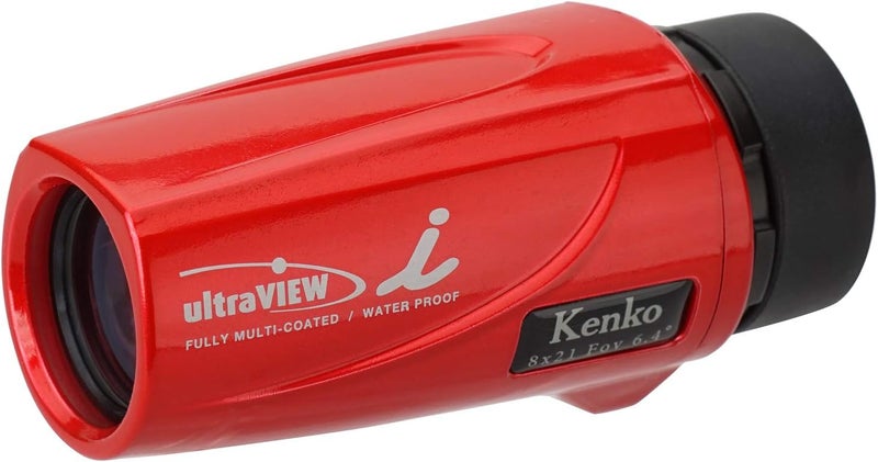 Kenko 320020 Ultra View I 8x21FMC 8x 21mm Caliber Fully Waterproof Fully Multi Coated Red Monocular - Image 1