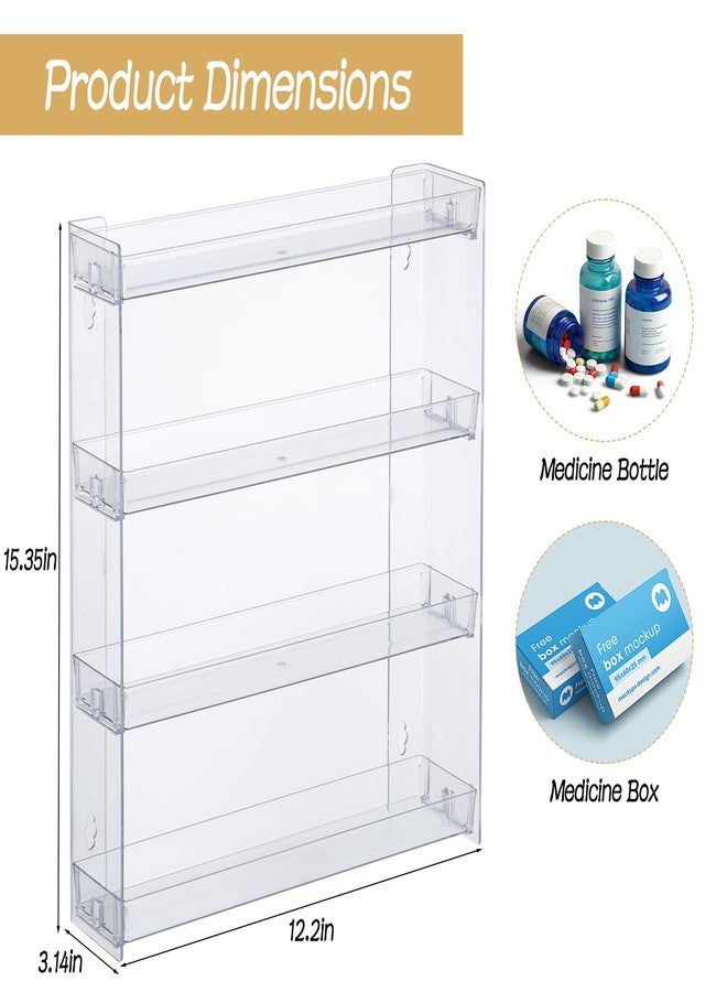 AIHSUMC 4-Tier Vitamin Storage Organizer, Medicine Organizer for Vitamin Bottles Pill Bottles Holder Rack for Countertop, Bathroom Cabinet Storage Items Are Clearly Visible - Image 2