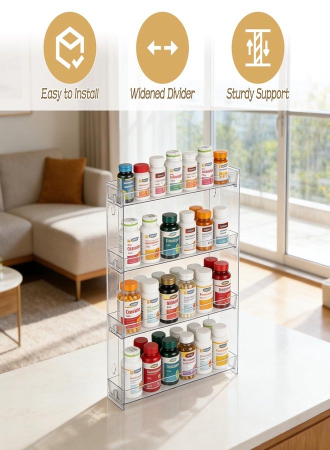 AIHSUMC 4-Tier Vitamin Storage Organizer, Medicine Organizer for Vitamin Bottles Pill Bottles Holder Rack for Countertop, Bathroom Cabinet Storage Items Are Clearly Visible - Image 5