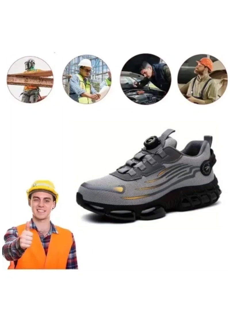 Verci Unisex Professional Steel Toe Puncture Proof Work Boots Comfy Non Slip Cushioned Shock Absorption Safety Shoes Men's Outdoor Footwear (45 EUR)  - Image 1
