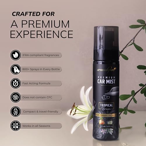 Aromahpure Premium Car Mist | Tropical Breeze | 100ml | Car Spray Perfume | Luxury Car Perfume | 800 + Sprays | Air Perfume, IFRA certified - Image 4
