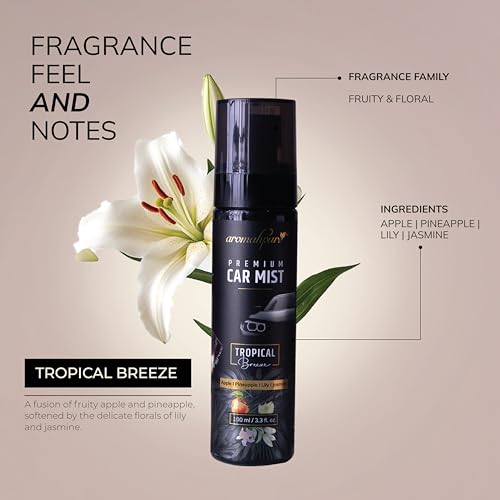 Aromahpure Premium Car Mist | Tropical Breeze | 100ml | Car Spray Perfume | Luxury Car Perfume | 800 + Sprays | Air Perfume, IFRA certified - Image 2