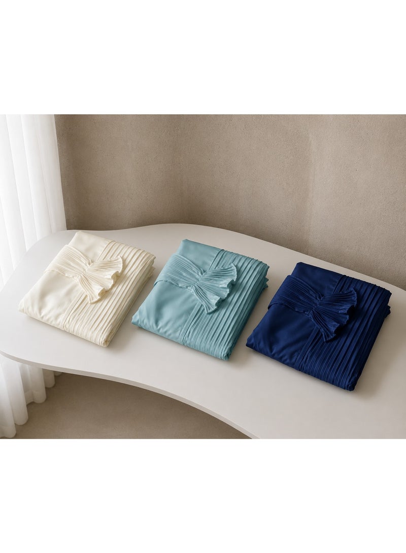 Women's 3-Piece Prayer Set: Pleated-sleeve garment with a front tie – Practical prayer *isdal* made of soft, comfortable fabric – Suitable for hospitality sets, guest gift packs, gifting, daily use, and travel.