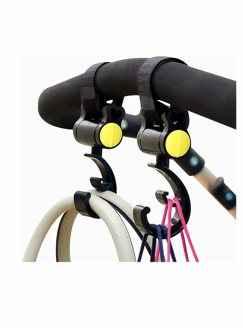 Stroller Hooks Multifunction Baby Rotating Buggy Clips Hanger Universal Pram Hookfor Pushchair Stroller Shopping Bag Hanging Your Shopping Bags and Totes 2 Pcs