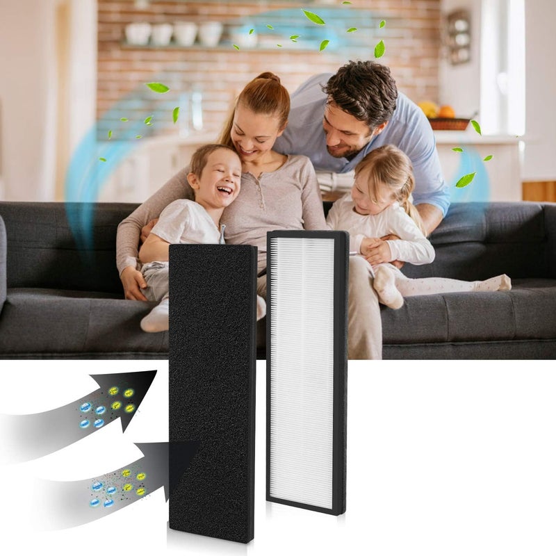 isinlive NEAF1 H13 True HEPA Replacement Filter for Eureka NEA120 and Toshiba Smart WiFi Air Purifier2 Pack NEAF1 H13 True HEPA Filter and 8 Pack NEAC1 Activated Carbon Replacement Filter - Image 3