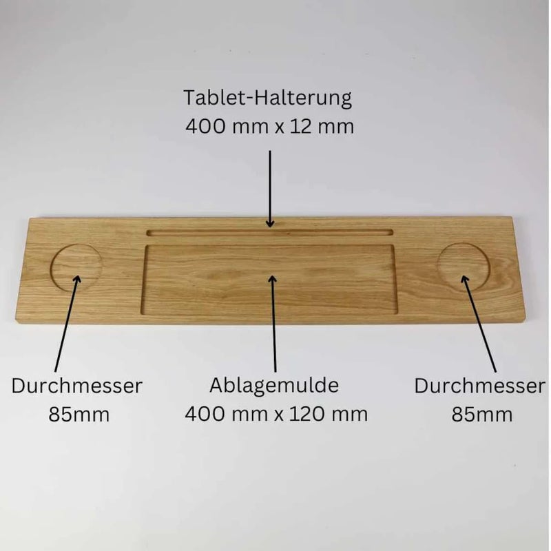 Runam Woods Runam Woods Premium Bathtub TrayCaddy with Mobile and Glass Holder Solid Wood Bath Tub RackTable HomeSpa ShelfTray  - Image 4