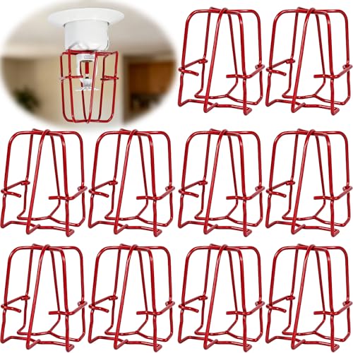 Happy Tree (10 Pack) 1/2" IPS Fire Sprinkler Head Guard Cover Red for Pendent & Upright & Horizontal Sidewall Head - Double Hook Fire Sprinkler Head Cover Cage - Image 1