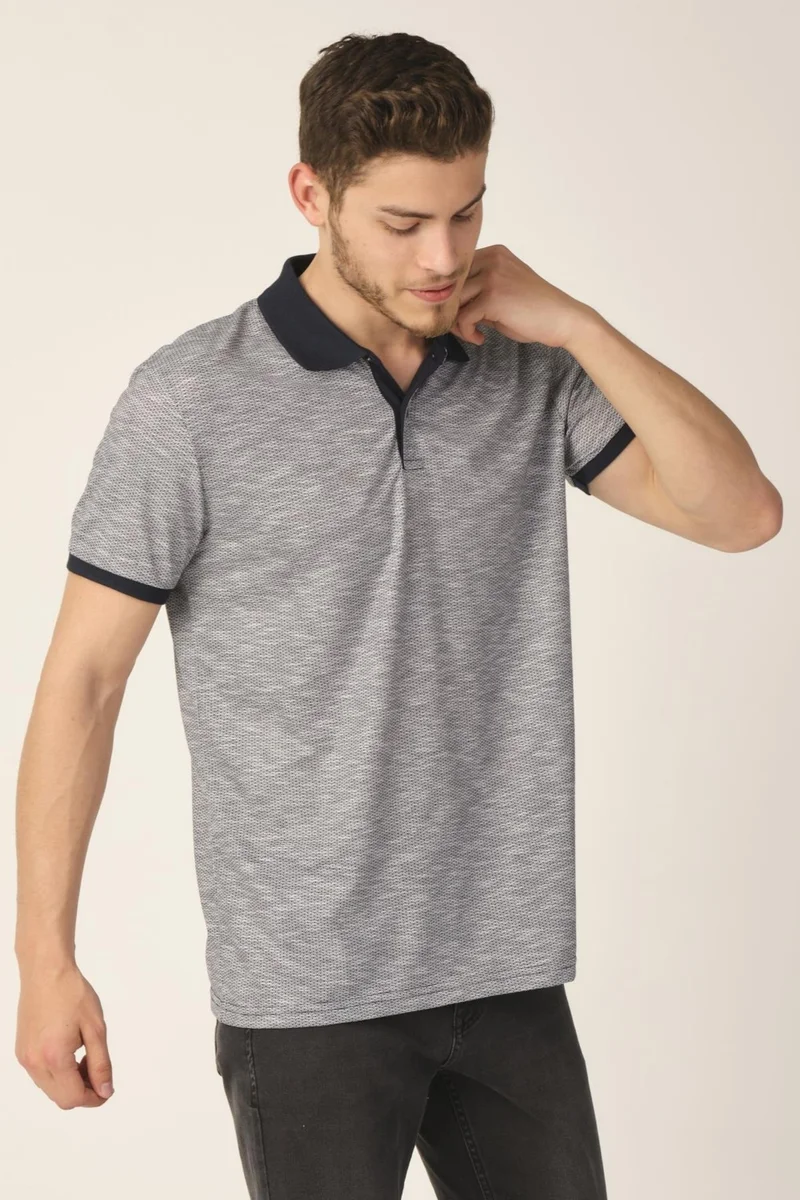 الكسندر جاردي Jacquard Polo Neck T-Shirt (E21-8101)